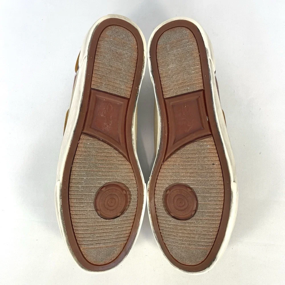 Polo Ralph Lauren Rylander Boat Shoes Beige Canvas Leather Mens 12D